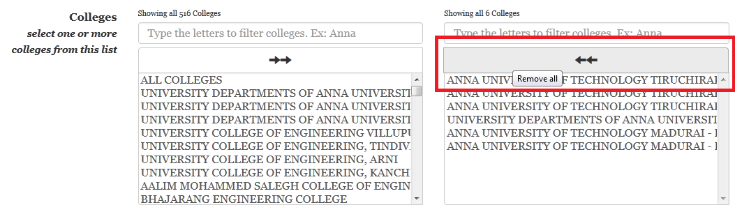 add colleges in TNEAhelp colleges-finder - remove all colleges